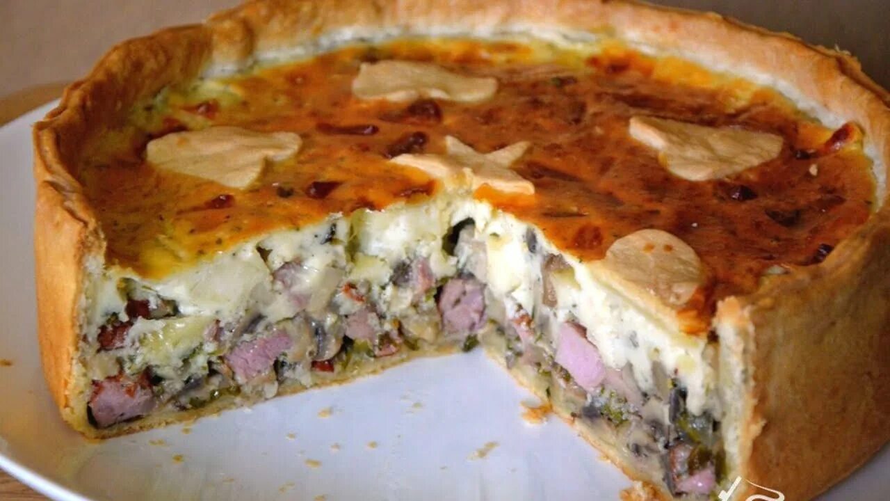 Пирог приготовить дома рецепты с фото ЗАЛИВНОЙ ПИРОГ с Грибами, Ветчиной и Сыром - Бесподобно вкусный и очень сытный! 