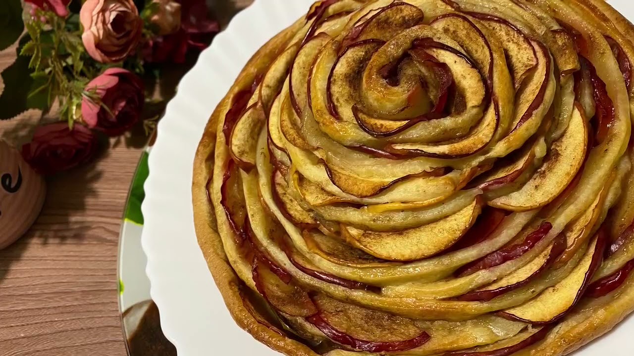 Пирог роза фото Пирог яблочная роза Apple rose pie - YouTube