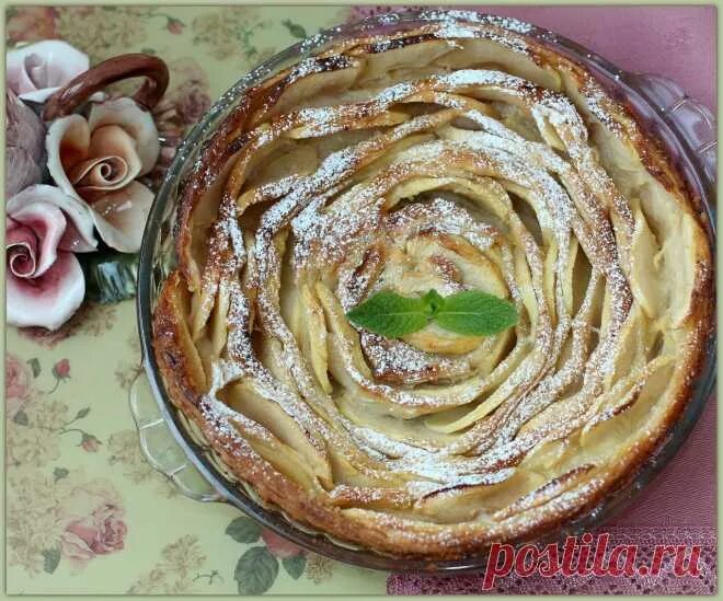 Пирог роза фото Яблочный пирог Чайная роза Русская кухня ПИРОГИ! Постила