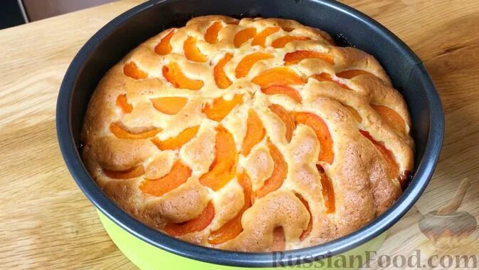 Пирог с абрикосами в духовке фото Рецепт: Пирог с абрикосами на RussianFood.com