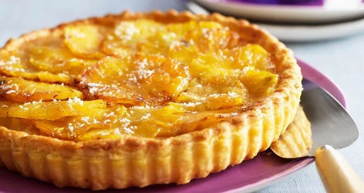 Пирог с ананасами фото Recette de tarte pomme et noix de coco facile et rapide ! Recette tarte, Tarte a