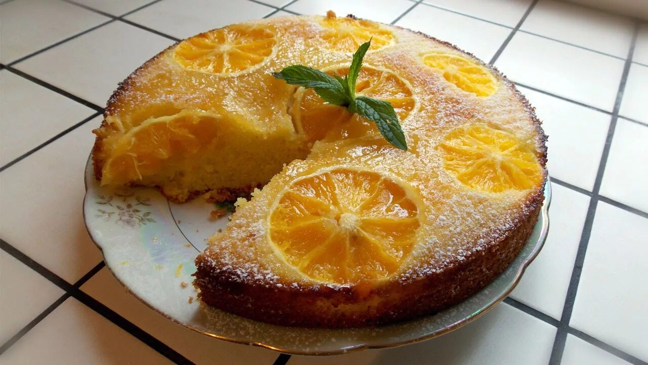 Пирог с апельсинами фото Апельсиновый тарт татен. Как вкусно приготовить апельсиновый пирог. - YouTube