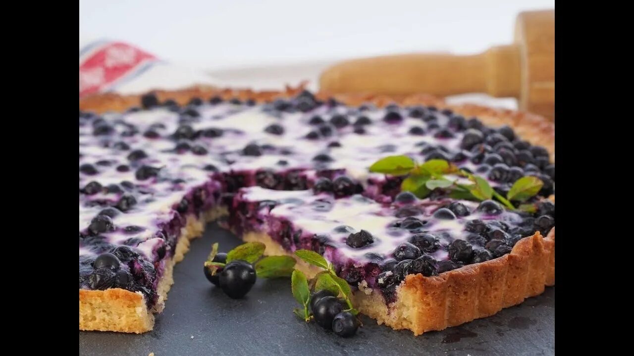 Пирог с черникой с фото пошагово Черничный Пирог Очень ВКУСНЫЙ!!! Пирог со Сметанной Заливкой - YouTube