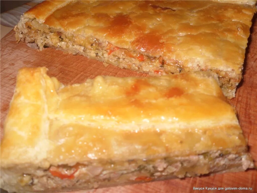Пирог с фаршем рецепт с фото Готовим дома * Слоеный пирог с мясным фаршем, сыром, брынзой и перцем * Пироги, 