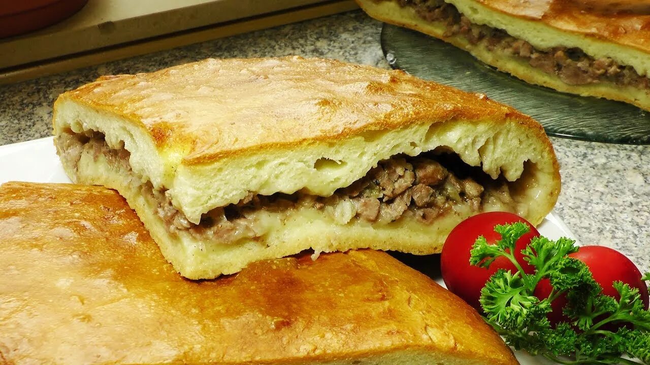 Пирог с фаршем с фото Пирог с мясом - YouTube