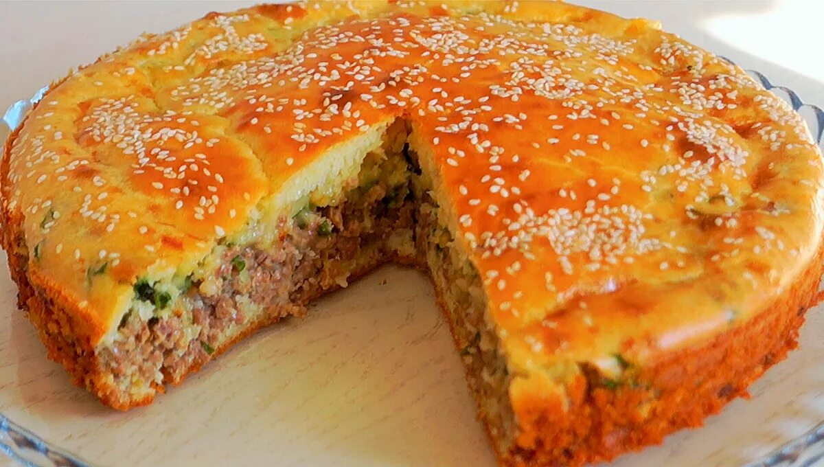 Пирог с фаршем с фото Шикарный пирог с мясом - пошаговый рецепт с фото (9382 просмотра)