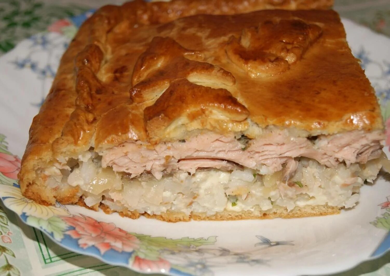 Пирог с горбушей фото Пирог с горбушей и рисом