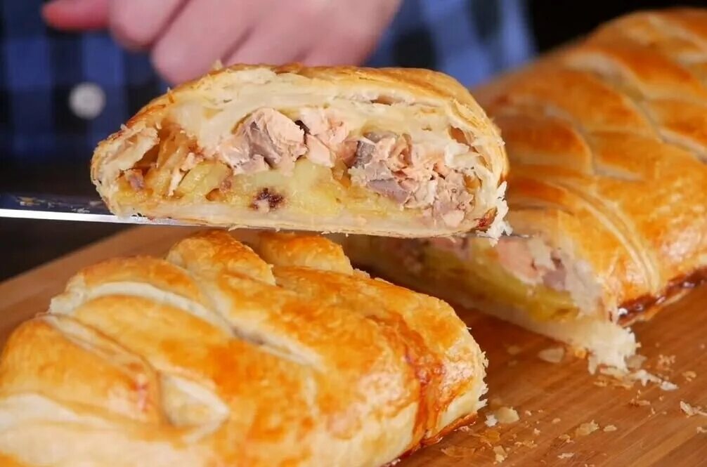 Пирог с горбушей из слоеного теста фото Пироги из слоеного теста: показываю как приготовить сытный и быстрый обед или уж