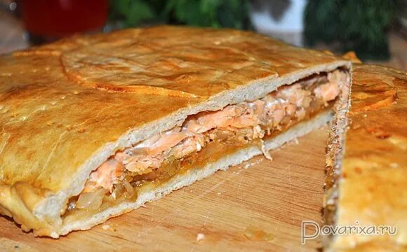 Пирог с капустой и рыбой фото Пирог с рыбой и капустой - пошаговый фоторецепт