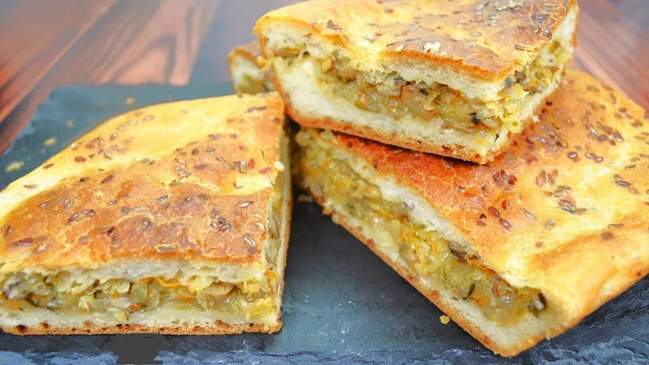 Пирог с капустой рецепт с фото духовки Постный заливной пирог с капустой и грибами - идеальный рецепт - YouTube
