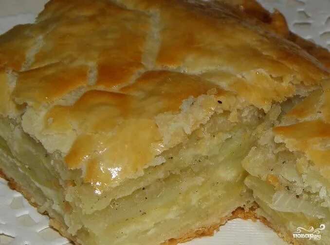 Пирог с картофелем фото рецепт Картофельный пирог из слоеного теста - пошаговый рецепт с фото на Повар.ру