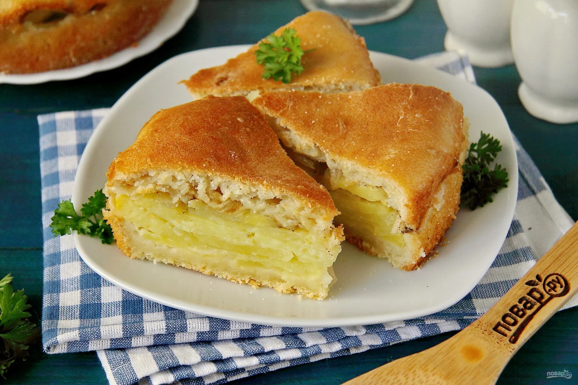 Пирог с картошкой фото Пирог с картошкой и луком в духовке - пошаговый рецепт с фото на Повар.ру