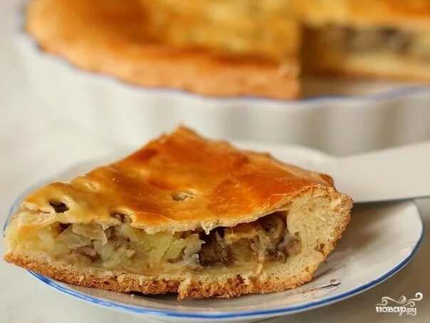 Пирог с картошкой и грибами фото Пирог с грибами и картофелем - рецепт с фото на Повар.ру