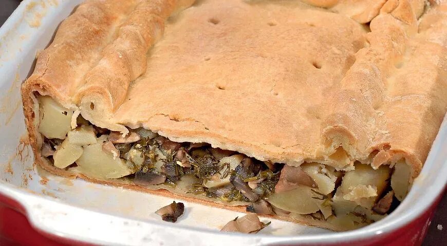 Пирог с картошкой и грибами фото Пирог с картофелем и грибами, пошаговый рецепт с фото на 311 ккал