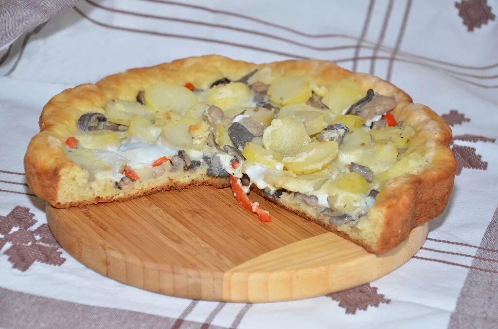 Пирог с картошкой в духовке фото Открытый пирог с картофелем и грибами * Пироги, пирожки Страница 5