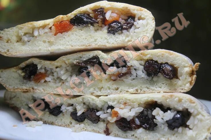 Пирог с курагой и изюмом фото Пирог с рисом, изюмом и курагой Рецепт Рецепты приготовления, Национальная еда, 