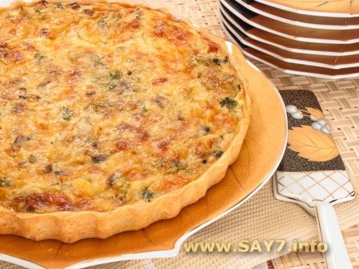 Пирог с курицей и сыром фото Лоранский пирог с курицей, грибами и брокколи Рецепт Еда, Кулинария, Идеи для бл