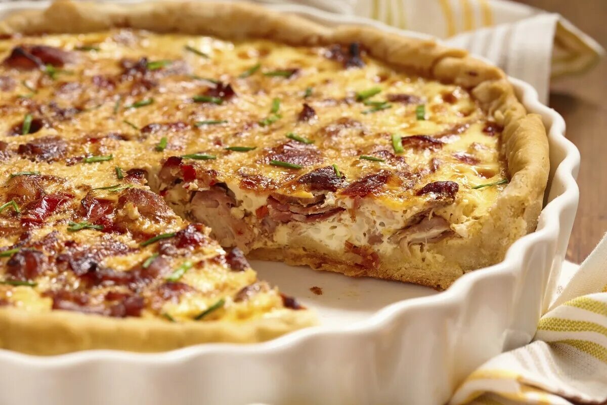 Пирог с курицей и сыром фото Немецкий луковый пирог - рецепты Дзен