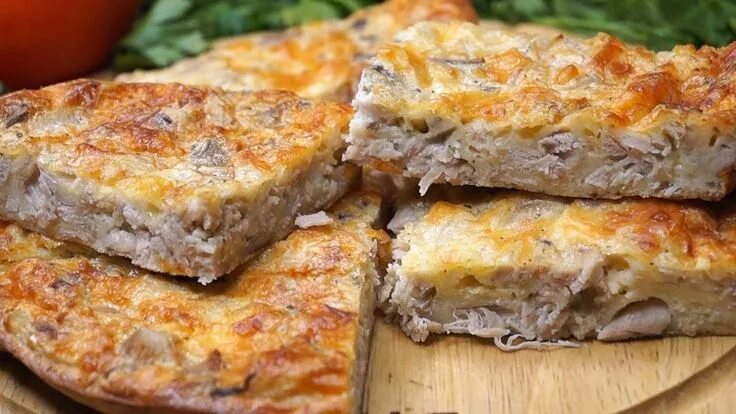 Пирог с курицей в духовке фото Очень Быстрый и Вкусный Ужин! Пирог-запеканка. - YouTube Еда, Кулинария, Запекан
