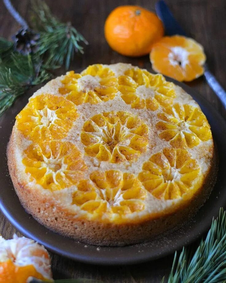 Пирог с мандаринами с фото Пирог с мандаринами Идеи для блюд, Еда, Пирог