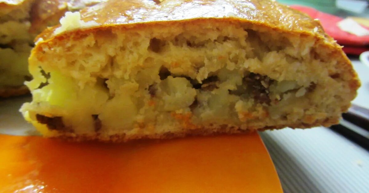 Пирог с мясом на кефире фото Мясной пирог с картофелем на кефирном тесте рецепт - Русская кухня: Выпечка и де