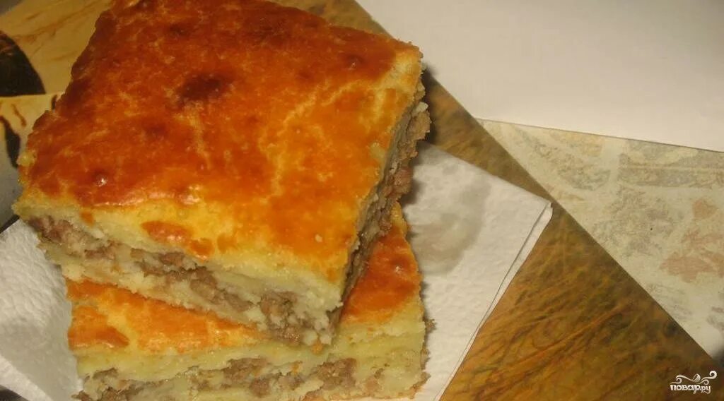 Пирог с мясом на кефире фото Пирог с фаршем на кефире - пошаговый рецепт с фото на Повар.ру