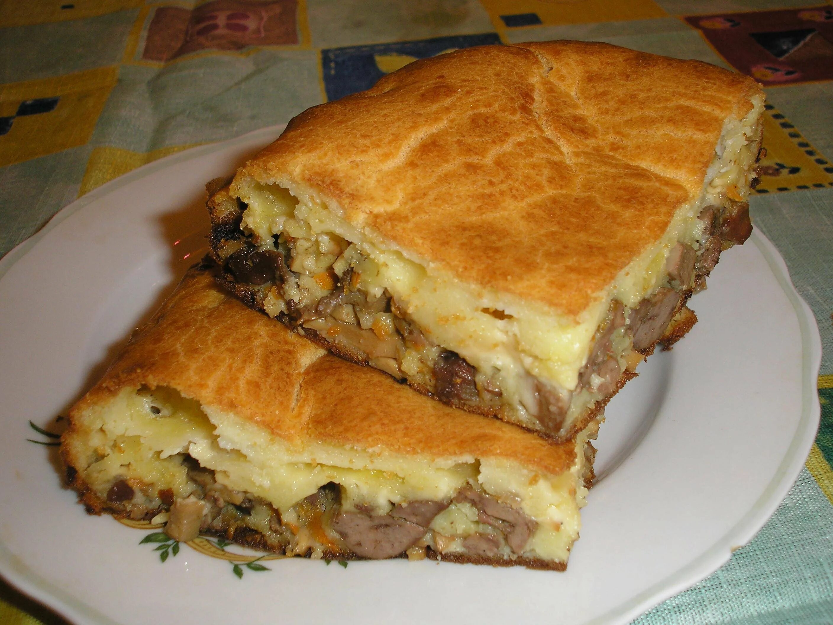 Пирог с мясом на кефире фото Мясной пирог в духовке " Рецепты - готовим дома "Наобед.kz