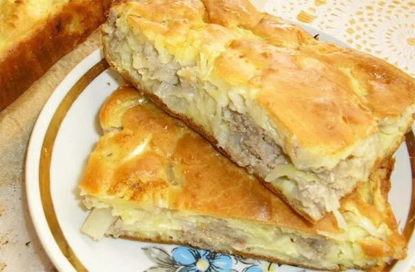 Пирог с мясом на кефире фото Super delicate cabbage and meat pie Ingredients: cabbage fresh- half of a small 