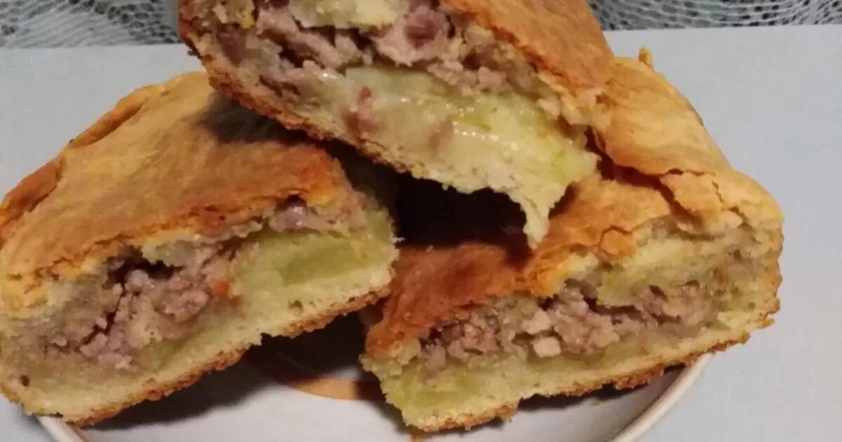 Пирог с мясом на кефире фото Пирог с картофелем и фаршем - вкусный рецепт с пошаговым фото