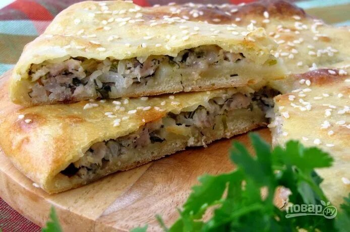 Пирог с мясом на кефире фото Мясной пирог на кефире - пошаговый рецепт с фото на Повар.ру