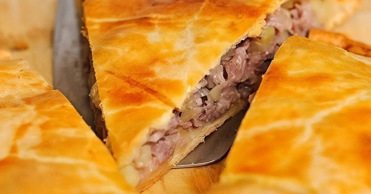 Пирог с мясом пошаговое фото Мясной пирог в сметанном тесте рецепт - Русская кухня: Закуски. "Еда"