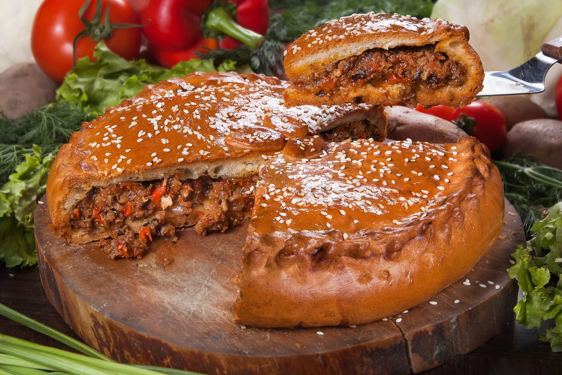 Пирог с мясом пошаговое фото Пироги на заказ в Нижневартовске - заказать пироги с доставкой на дом Пекарня Из