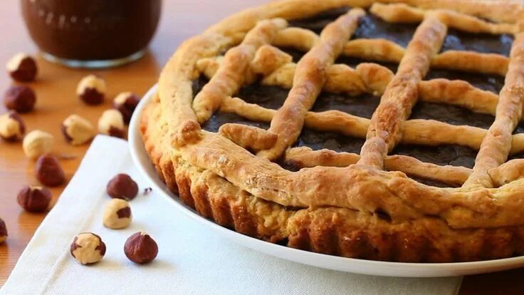 Пирог с нутеллой рецепт пошаговый с фото Crostata with homemade Nutella - no butter, no eggs, no milk! Buona Pappa Nutell