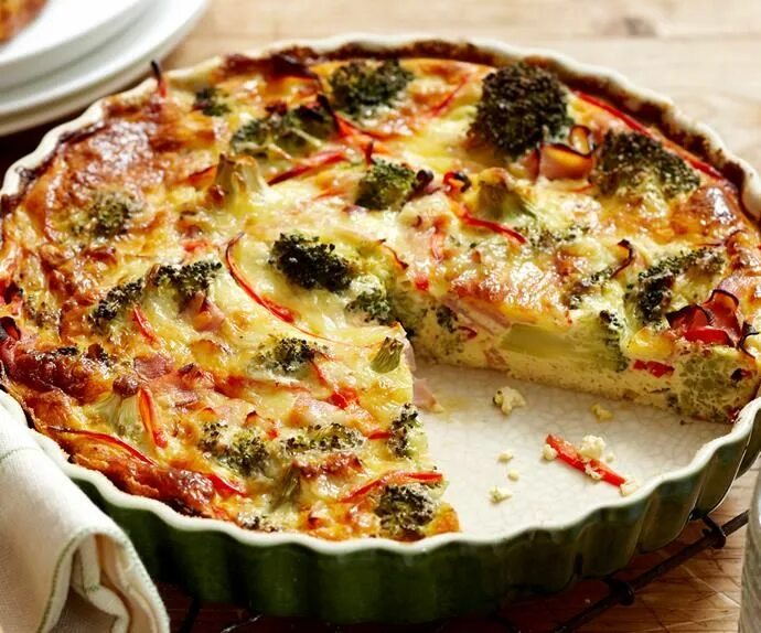 Пирог с овощами с фото Crustless egg-free broccoli quiche Recipe Crustless broccoli quiche, Broccoli qu