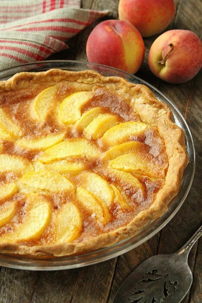 Пирог с персиками свежими рецепт с фото Peach Chess Pie Recipe Chess pie, Peach recipe, Recipes