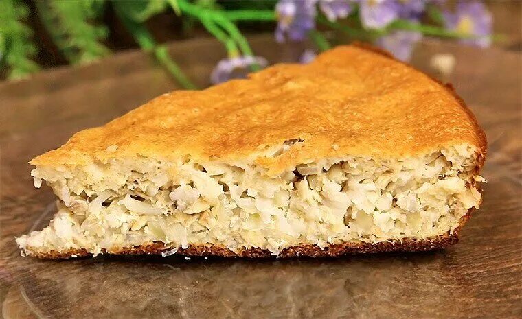 Пирог с рисом и консервой фото Заливной пирог с рыбными консервами и рисом + Киш с грибами на песочном тесте Ня