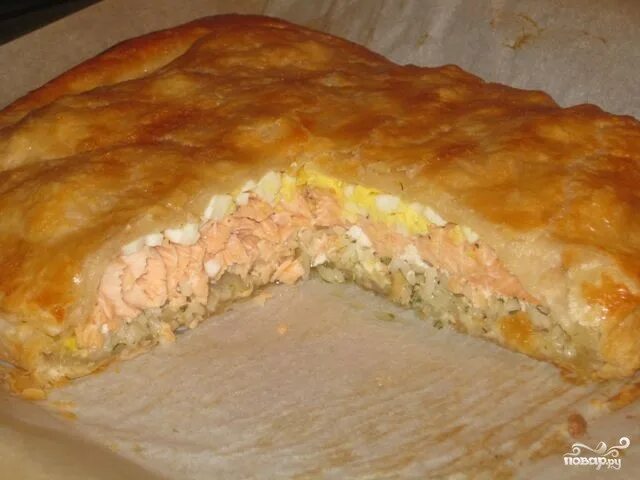 Пирог с рыбой пошагово с фото Пирог с семгой и рисом - пошаговый рецепт с фото на Повар.ру