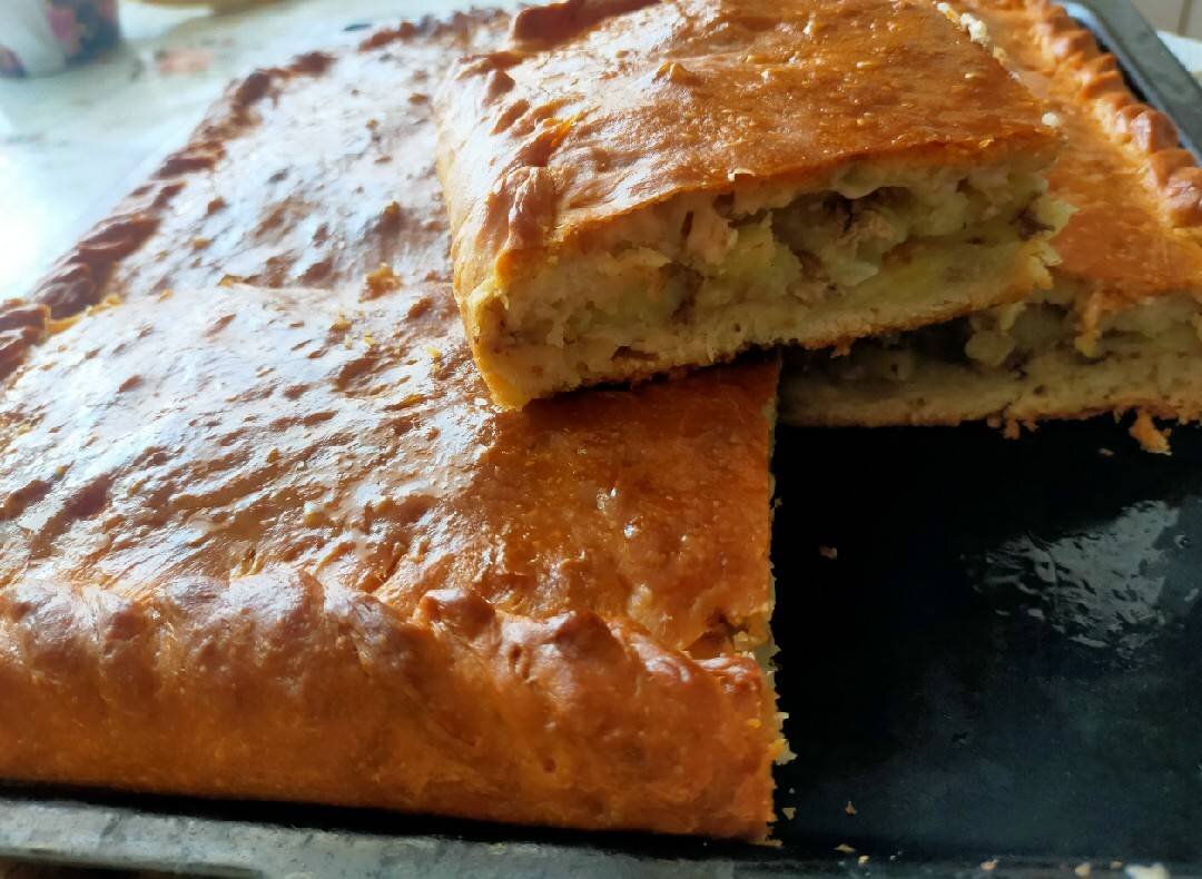 Пирог с сайрой и картошкой фото Пирог с картошкой и сайрой Овкусе.ру - Ежедневная готовка в радость! Пошаговые р