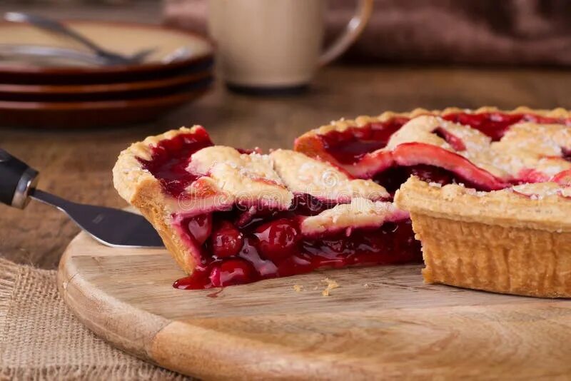 Пирог с вишней домашнее фото Cherry Bar Closeup stock photo. Image of dessert, crust - 28378820