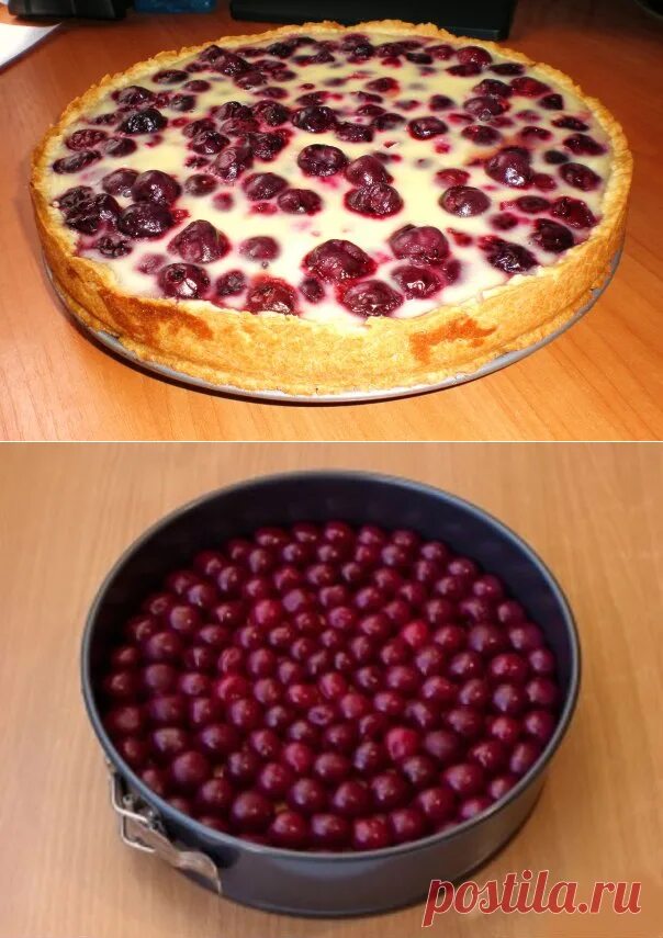 Пирог с вишней домашнее фото Невероятно вкусно! Готовим самый быстрый вишневый пирог в мире 1wb.ru Ням-нямки)