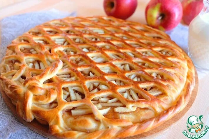 Пирог с яблоками из теста фото Пирог с яблоками и повидлом - кулинарный рецепт