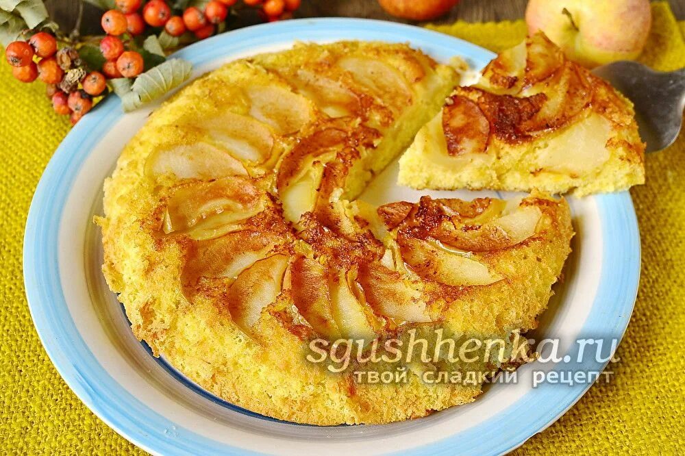 Пирог с яблоками на сковороде фото Шарлотка на сковороде с яблоками без духовки, рецепт Receta