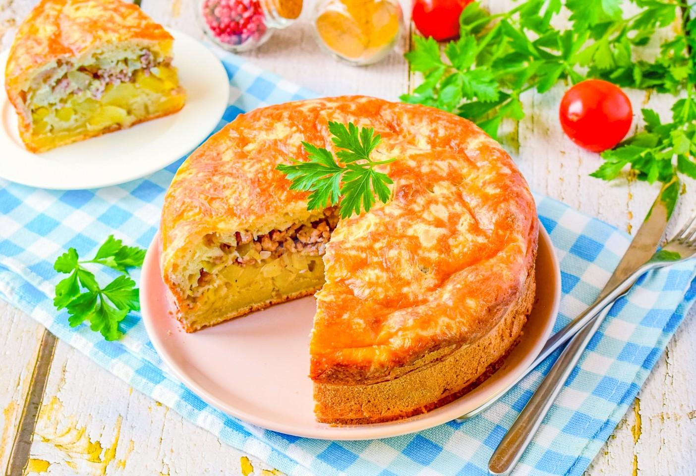 Пирог с заливного теста рецепт фото Заливной пирог с мясом и картошкой - 5 рецептов - 1000.menu