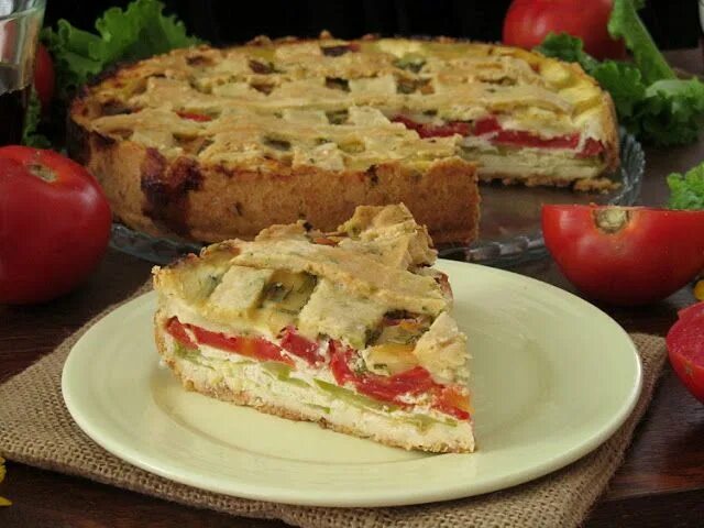 Пирог с зелеными помидорами рецепт с фото Пирог с кабачками, помидорами и брынзой Идеи для блюд, Пирог с кабачком, Кулинар