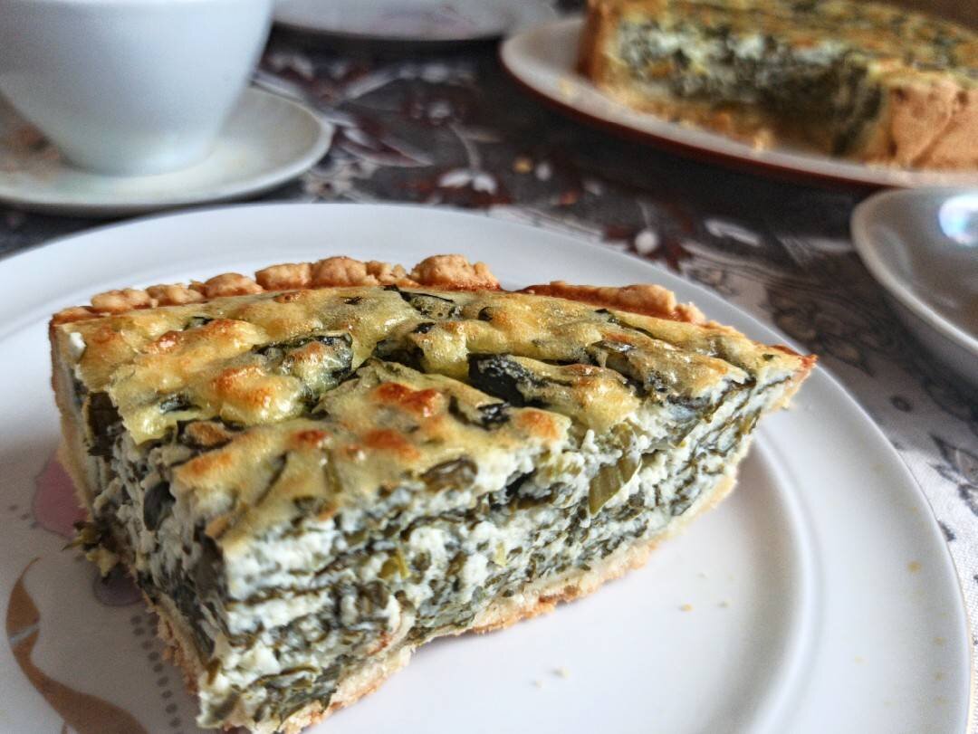Пирог со шпинатом фото Открытый пирог с творогом и шпинатом Овкусе.ру - Ежедневная готовка в радость! П