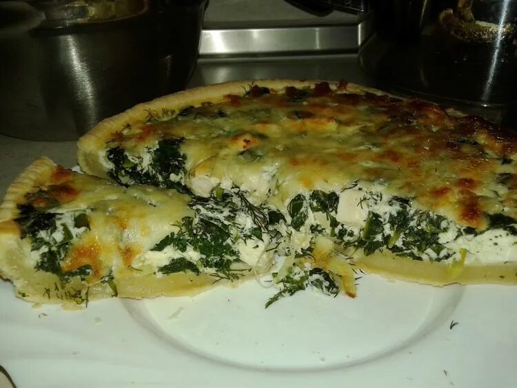 Пирог со шпинатом и сыром фото Мясной пирог "Улитка" Пирог со шпинатом, сыром и зеленью. - Домашняя выпечка - м