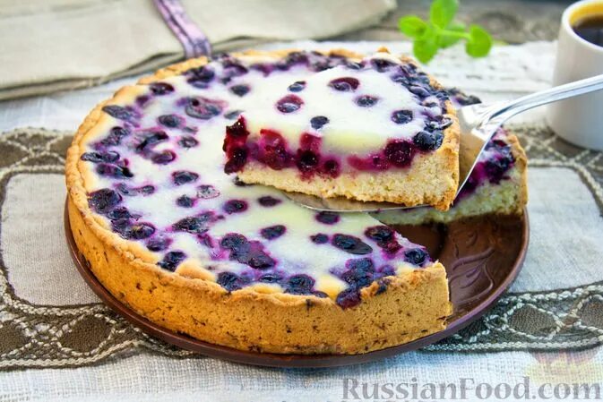 Пирог со сметанной заливкой фото Рецепт: Тарт с ягодами в сметанной заливке на RussianFood.com