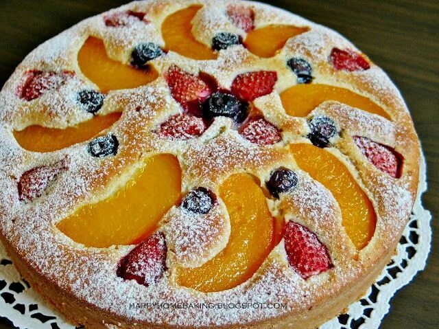 Пирог торт фото Happy Home Baking: Fruit Pastry Cake Pastry cake, Fruity cake, Tart dessert