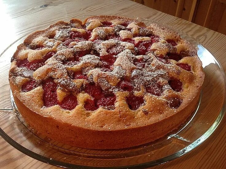 Пироги домашние фото дома Himbeerkuchen mit Schokostückchen von beccsbakes Chefkoch Himbeerkuchen, Kuchen 