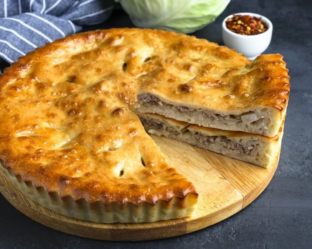 Пироги киши фото Осетинский пирог с мясом и капустой Пироги с Историей